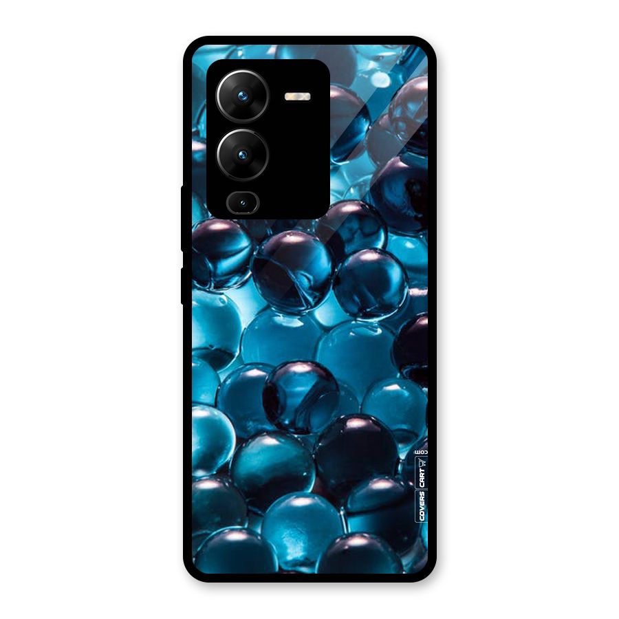 Blue Abstract Balls Glass Back Case for Vivo V25 Pro