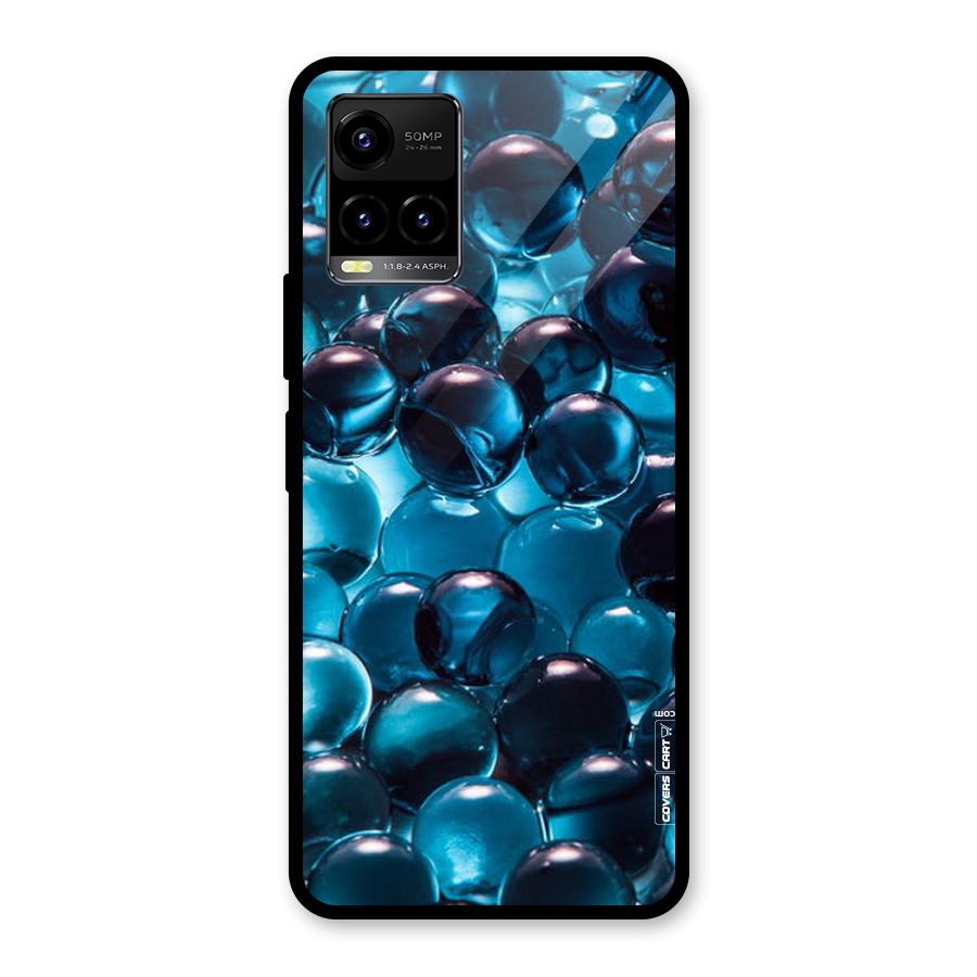 Blue Abstract Balls Glass Back Case for Vivo Y21T