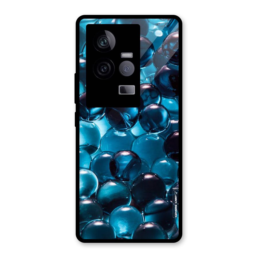 Blue Abstract Balls Glass Back Case for Vivo iQOO 11 5G