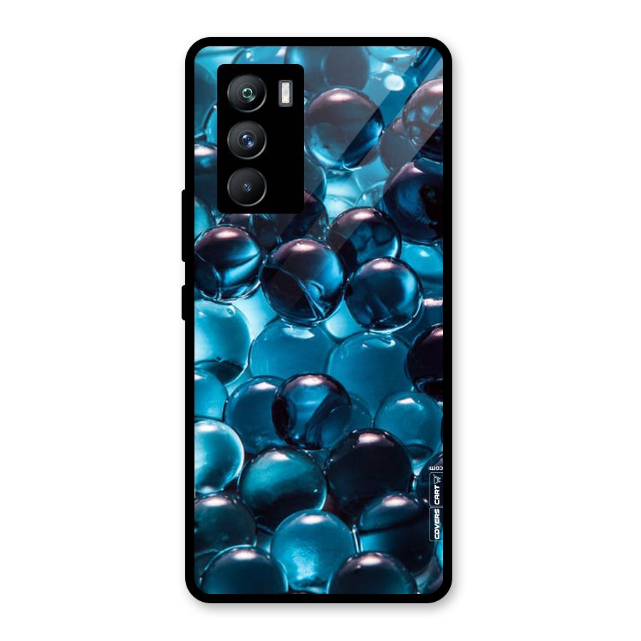 Blue Abstract Balls Glass Back Case for Vivo iQOO 9 SE
