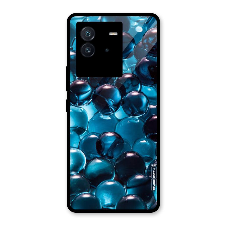 Blue Abstract Balls Glass Back Case for Vivo iQOO Neo 6 5G