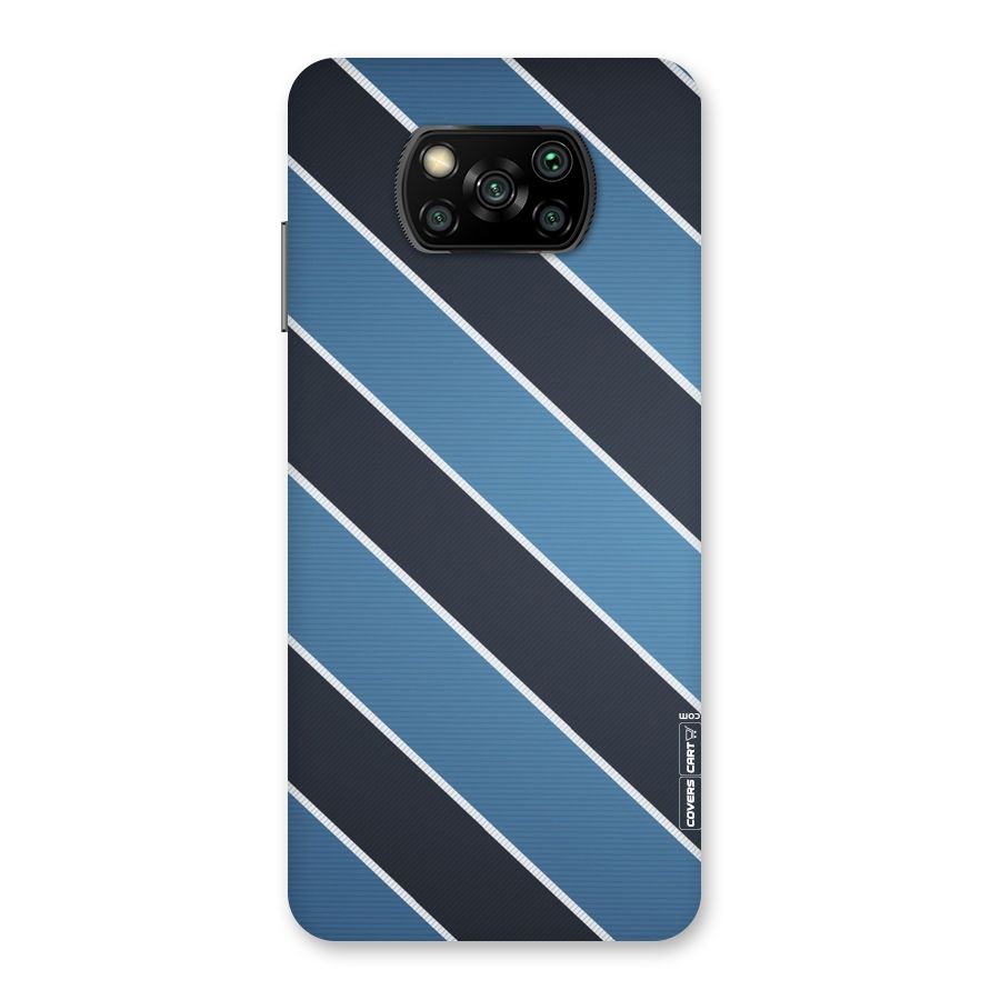 Blue Black Stripes Back Case for Poco X3