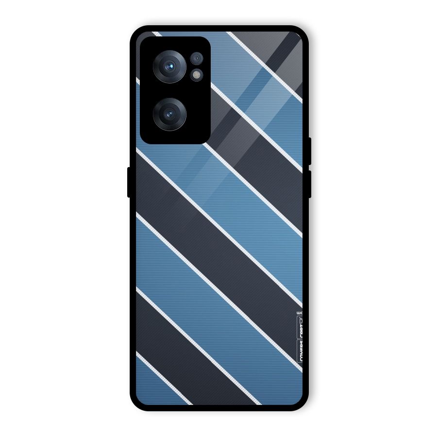 Blue Black Stripes Glass Back Case for OnePlus Nord CE 2 5G