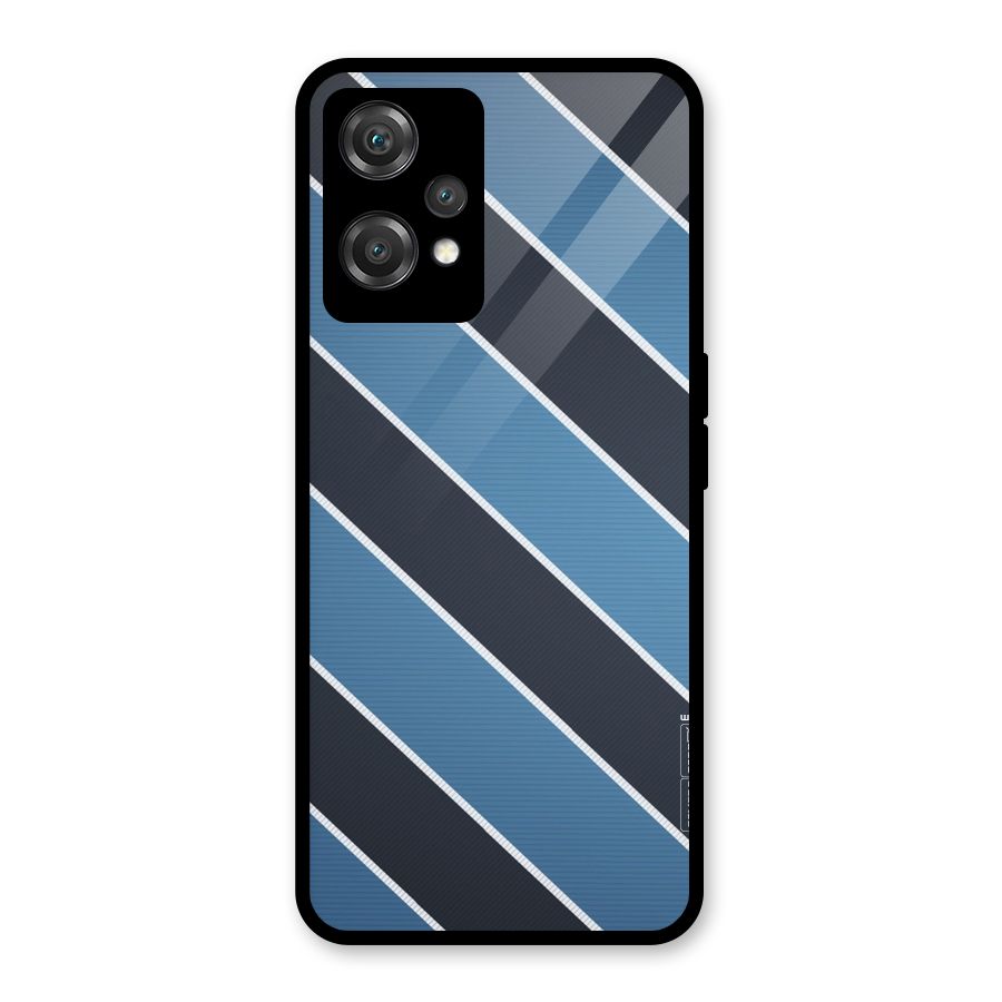 Blue Black Stripes Glass Back Case for OnePlus Nord CE 2 Lite 5G