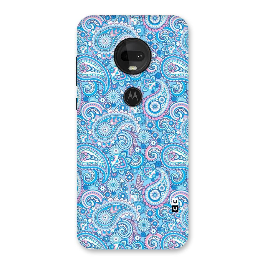 Blue Block Pattern Back Case for Moto G7