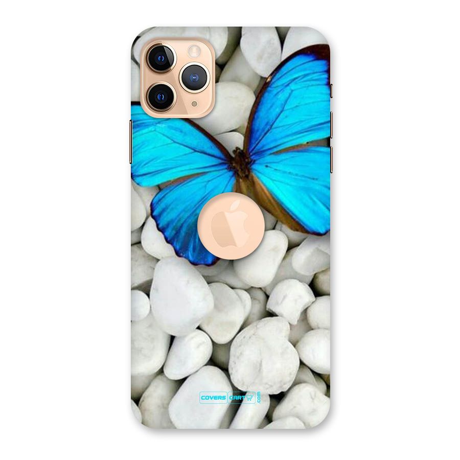 Blue Butterfly Back Case for iPhone 11 Pro Max Logo Cut