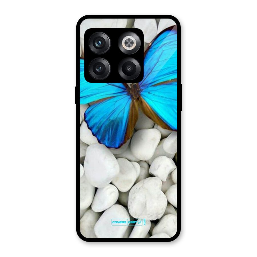 Blue Butterfly Glass Back Case for OnePlus 10T