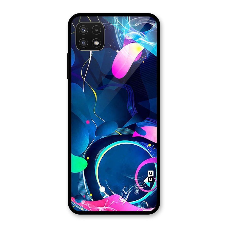Blue Circle Flow Glass Back Case for Galaxy A22 5G