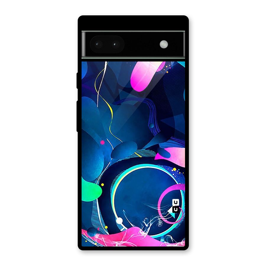 Blue Circle Flow Glass Back Case for Google Pixel 6a