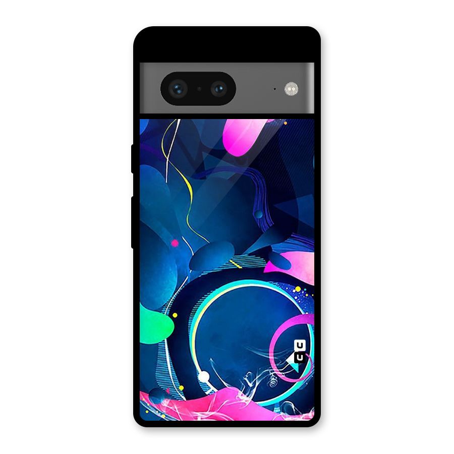 Blue Circle Flow Glass Back Case for Google Pixel 7