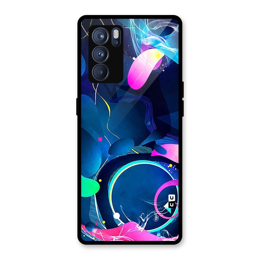 Blue Circle Flow Glass Back Case for Oppo Reno6 Pro 5G