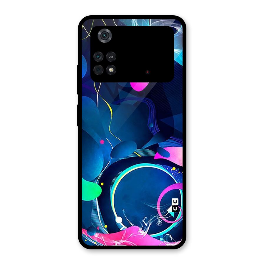 Blue Circle Flow Glass Back Case for Poco M4 Pro 4G