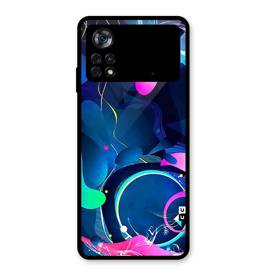 Blue Circle Flow Glass Back Case for Poco X4 Pro 5G