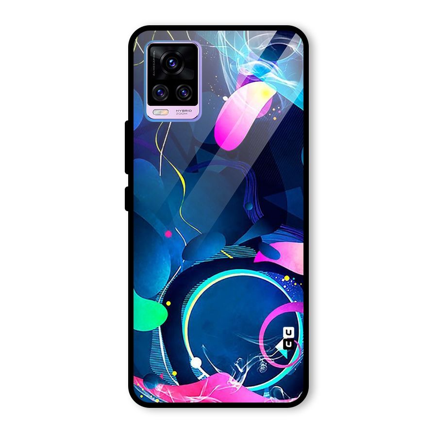 Blue Circle Flow Glass Back Case for Vivo V20 Pro
