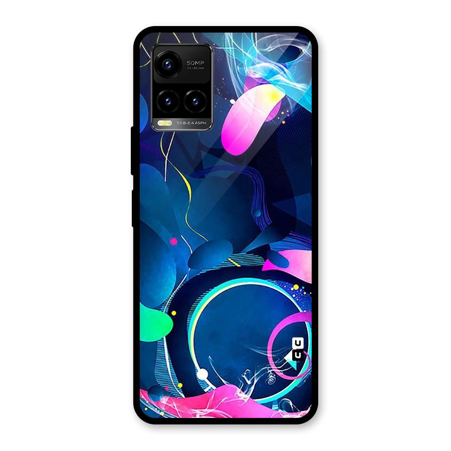 Blue Circle Flow Glass Back Case for Vivo Y21A