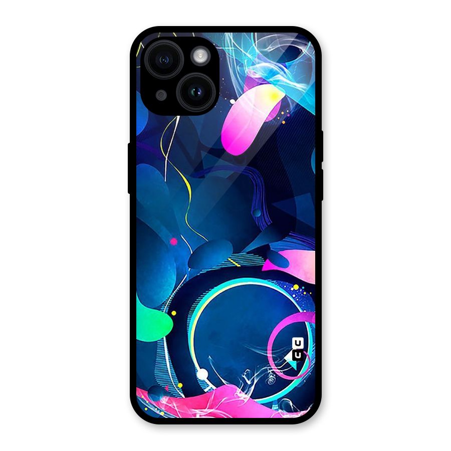 Blue Circle Flow Glass Back Case for iPhone 14