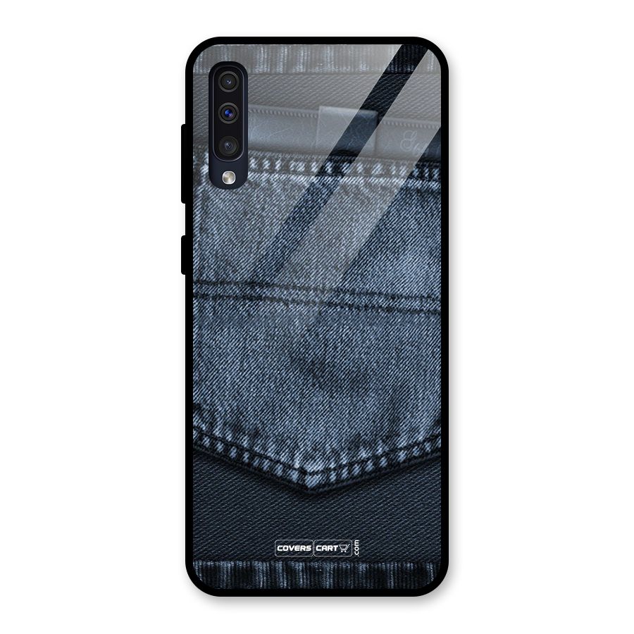 Blue Denim Glass Back Case for Galaxy A50s