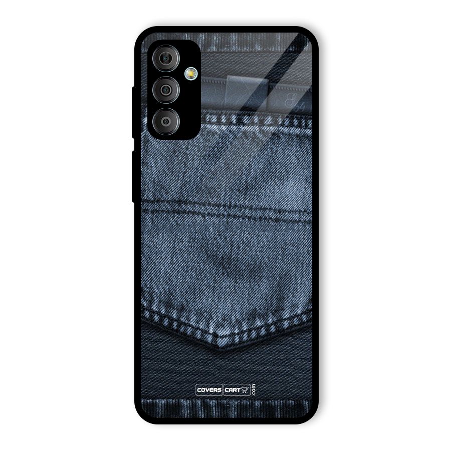 Blue Denim Glass Back Case for Galaxy F23