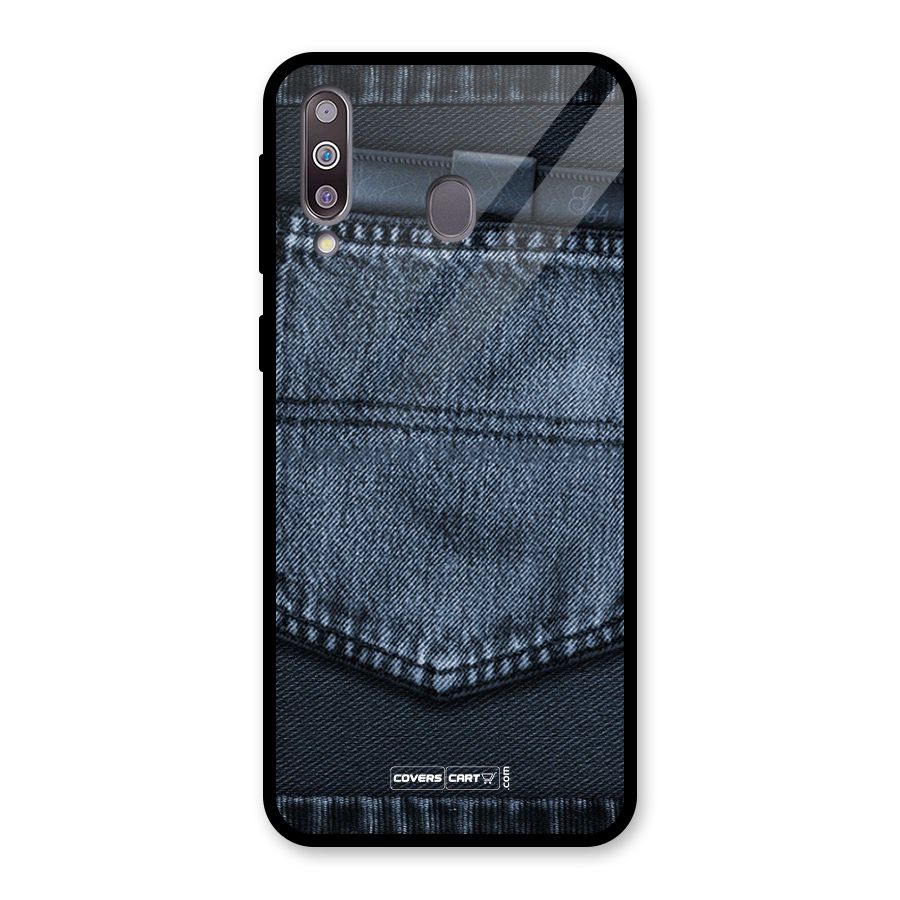 Blue Denim Glass Back Case for Galaxy M30