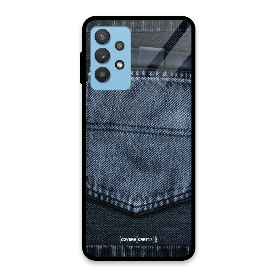 Blue Denim Glass Back Case for Galaxy M32 5G