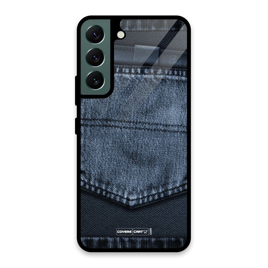 Blue Denim Glass Back Case for Galaxy S22 5G