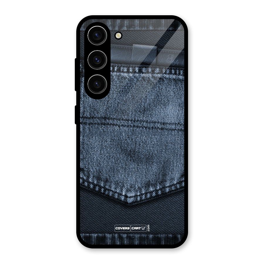 Blue Denim Glass Back Case for Galaxy S23