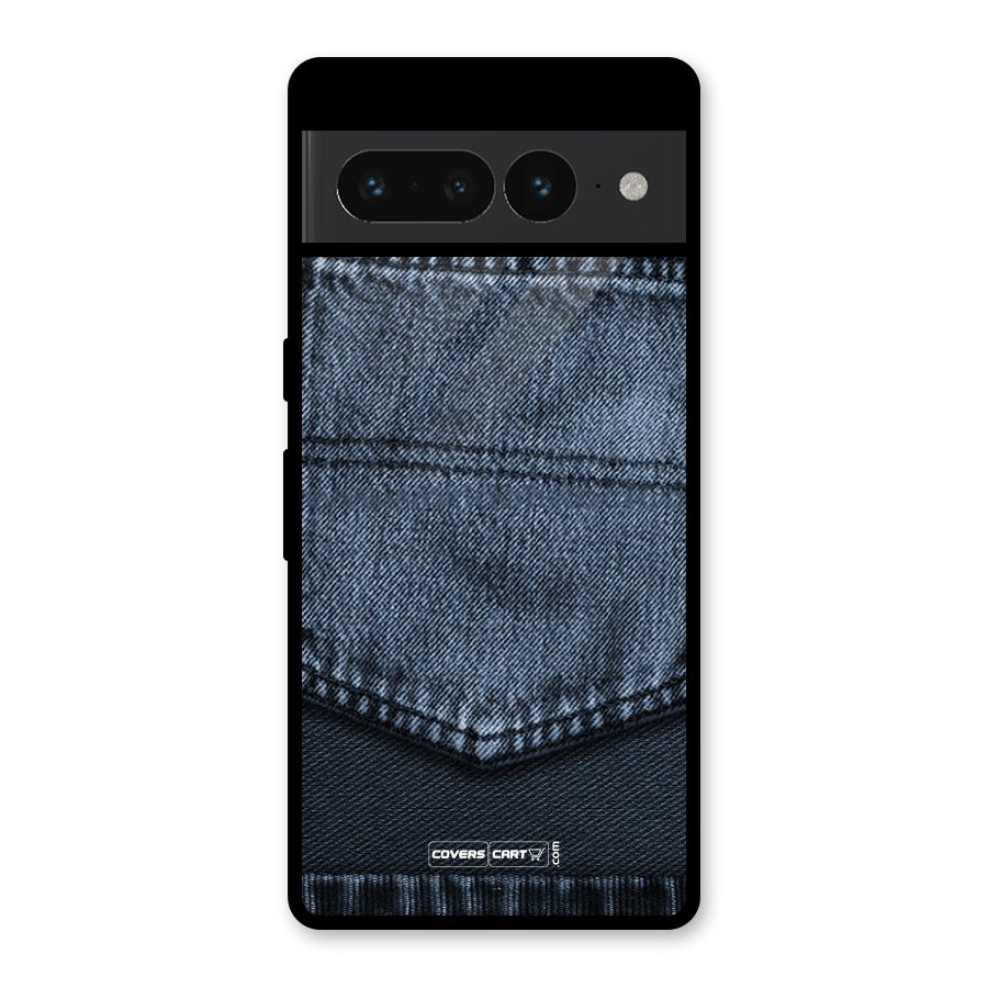 Blue Denim Glass Back Case for Google Pixel 7 Pro