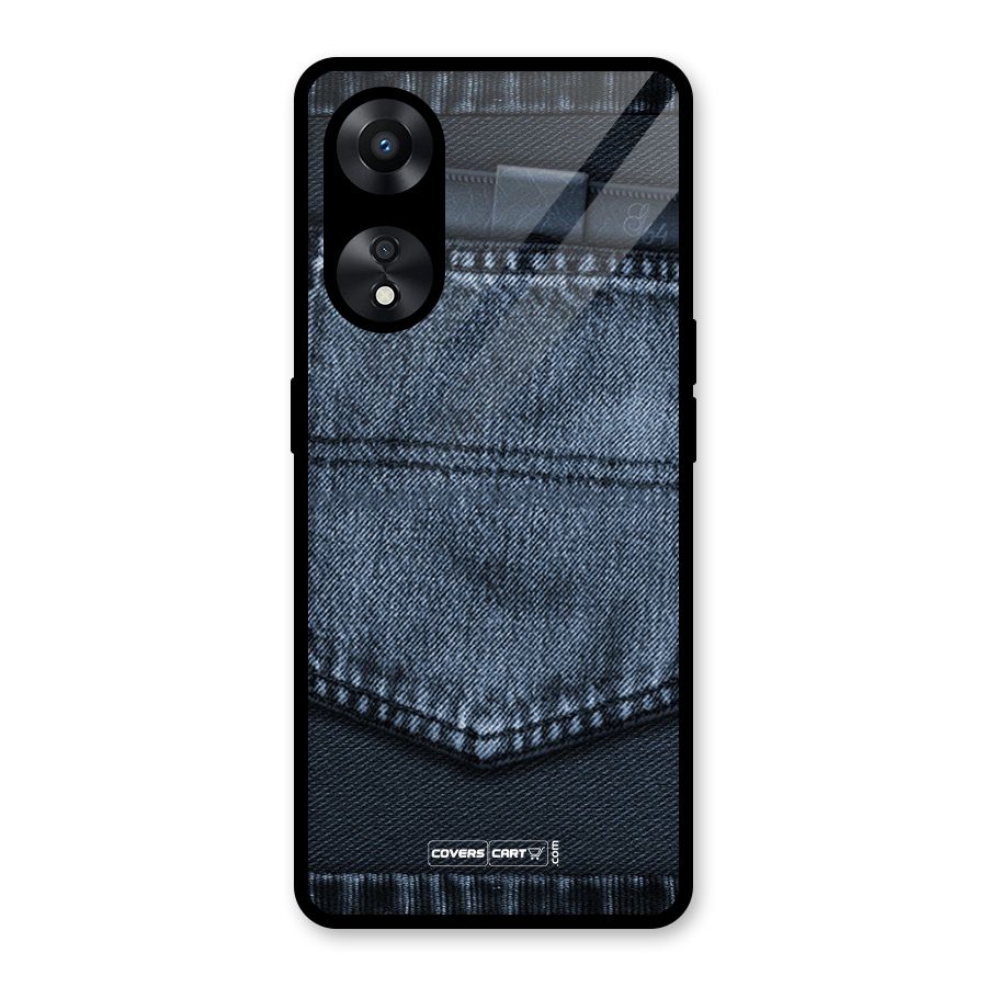 Blue Denim Glass Back Case for Oppo A78
