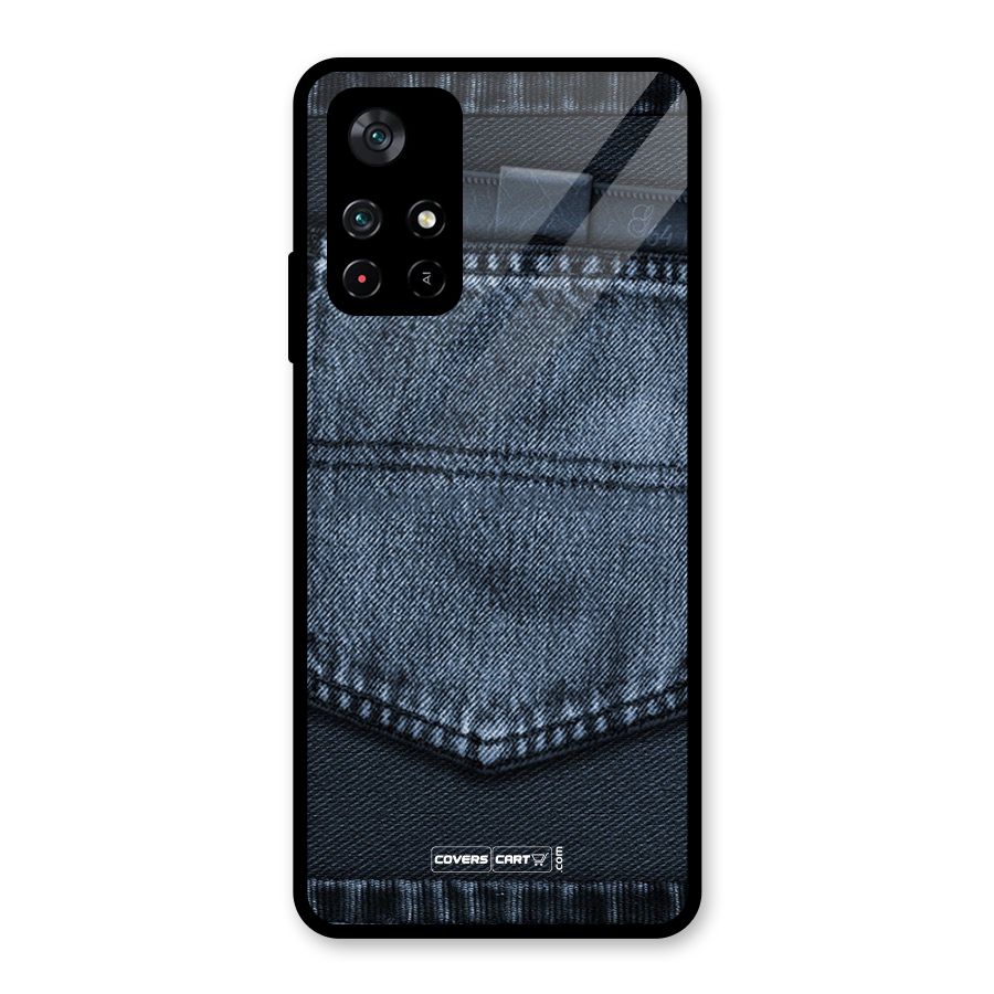 Blue Denim Glass Back Case for Poco M4 Pro 5G