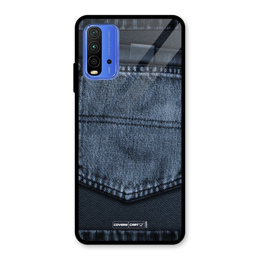 Blue Denim Glass Back Case for Redmi 9 Power