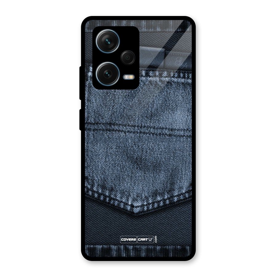 Blue Denim Glass Back Case for Redmi Note 12 Pro Plus 5G