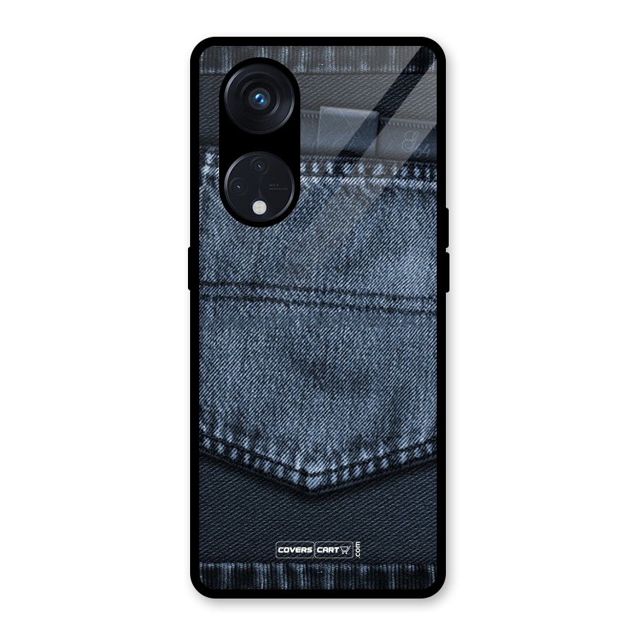 Blue Denim Glass Back Case for Reno8 T 5G