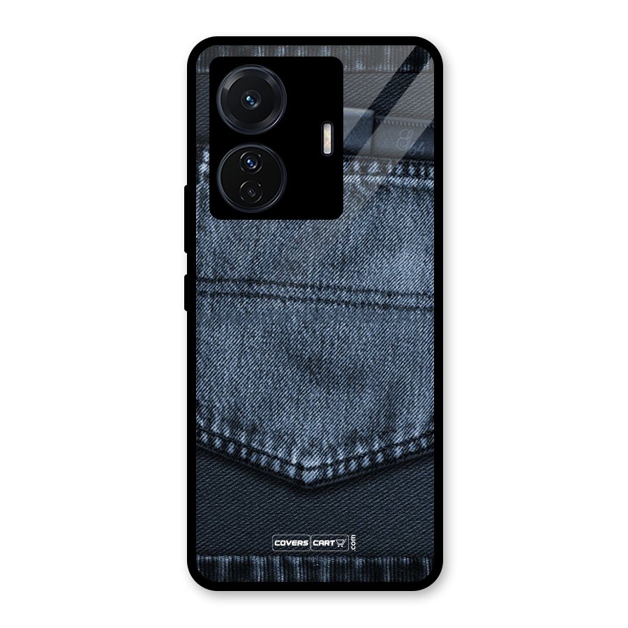 Blue Denim Glass Back Case for Vivo T1 Pro