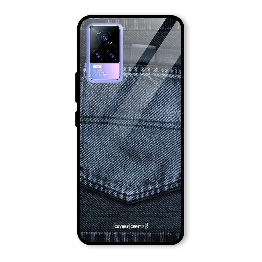 Blue Denim Glass Back Case for Vivo Y73