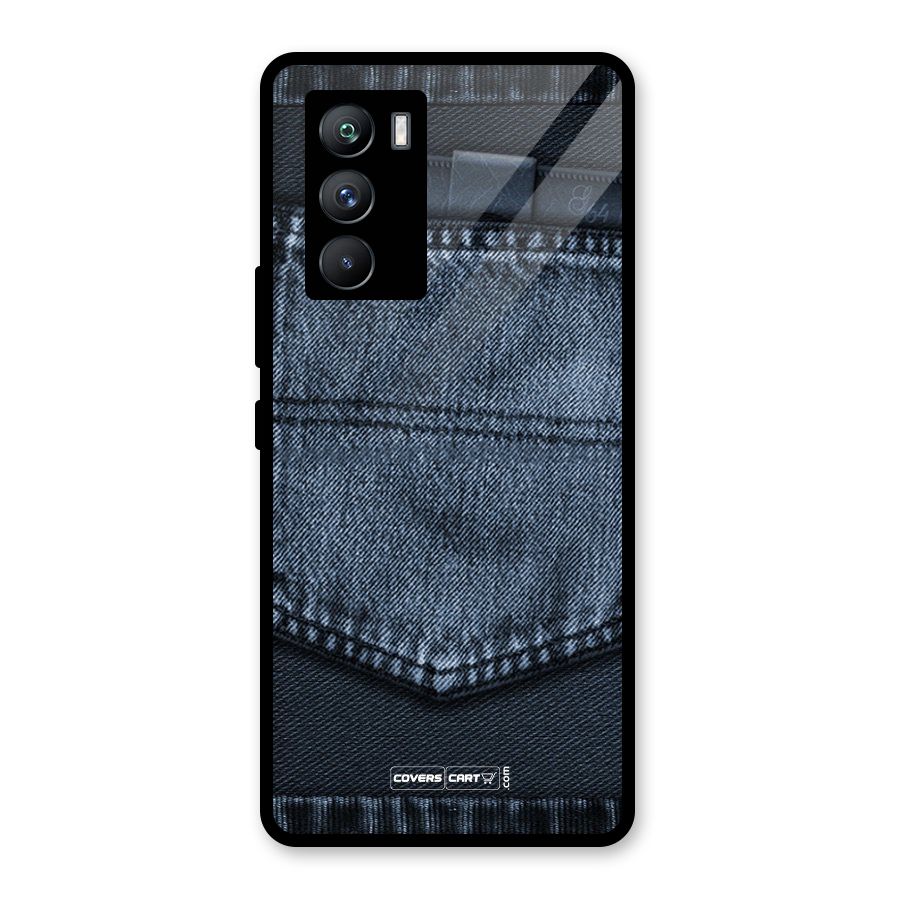 Blue Denim Glass Back Case for Vivo iQOO 9 SE