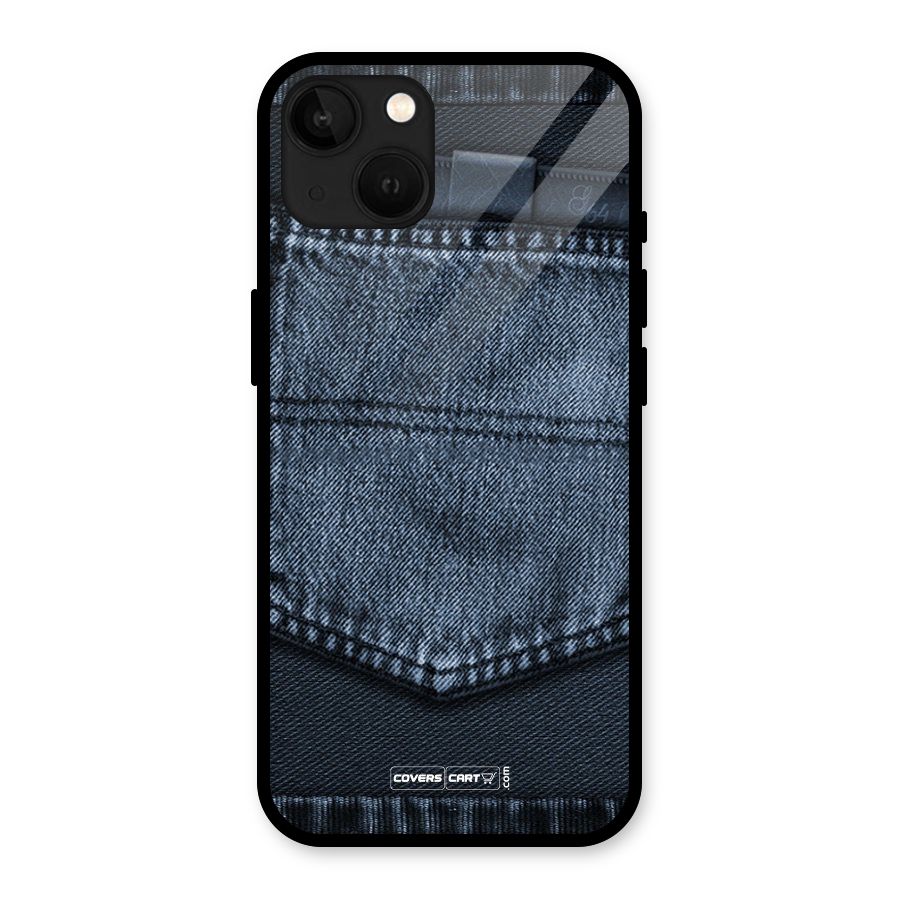 Blue Denim Glass Back Case for iPhone 13