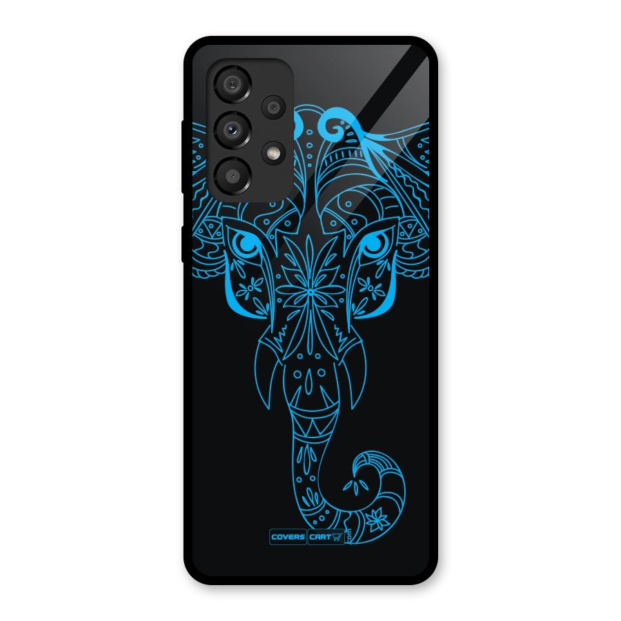 Blue Elephant Ethnic Glass Back Case for Galaxy A33 5G