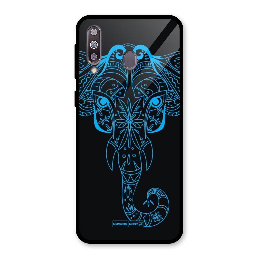 Blue Elephant Ethnic Glass Back Case for Galaxy M30