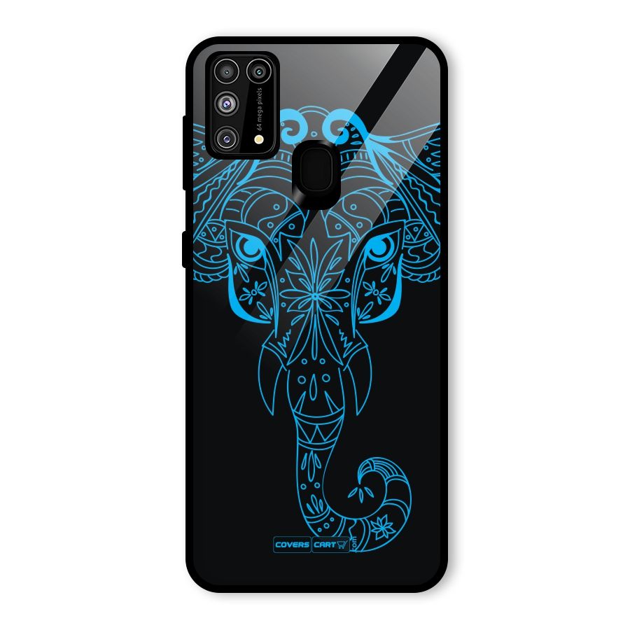Blue Elephant Ethnic Glass Back Case for Galaxy M31