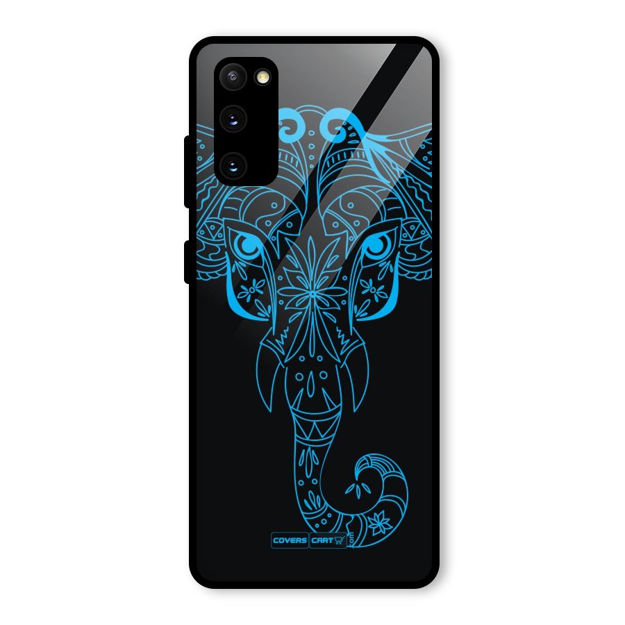 Blue Elephant Ethnic Glass Back Case for Galaxy S20 FE 5G