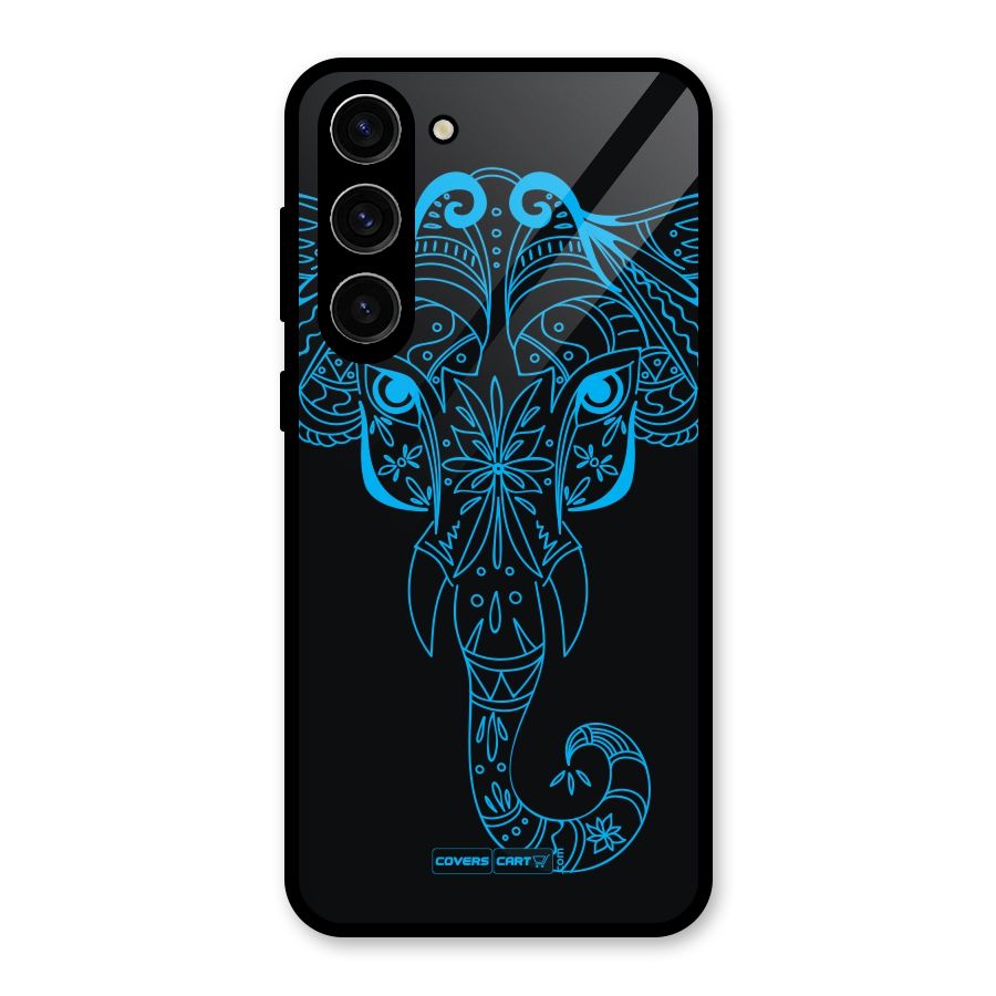 Blue Elephant Ethnic Glass Back Case for Galaxy S23 Plus