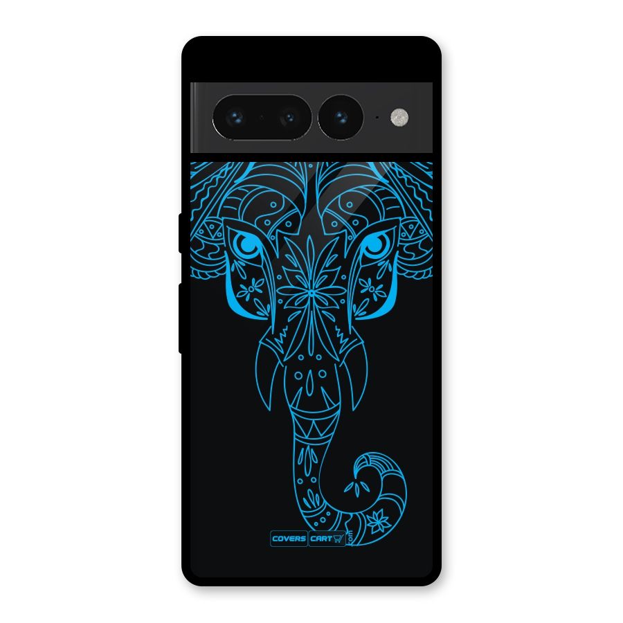 Blue Elephant Ethnic Glass Back Case for Google Pixel 7 Pro