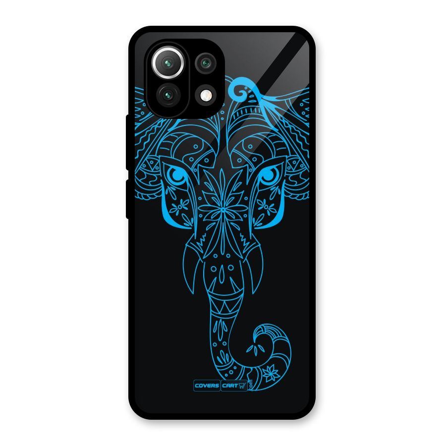 Blue Elephant Ethnic Glass Back Case for Mi 11 Lite