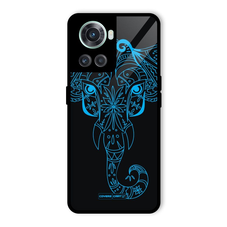 Blue Elephant Ethnic Glass Back Case for OnePlus 10R