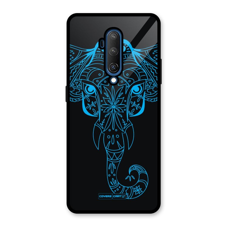 Blue Elephant Ethnic Glass Back Case for OnePlus 7T Pro