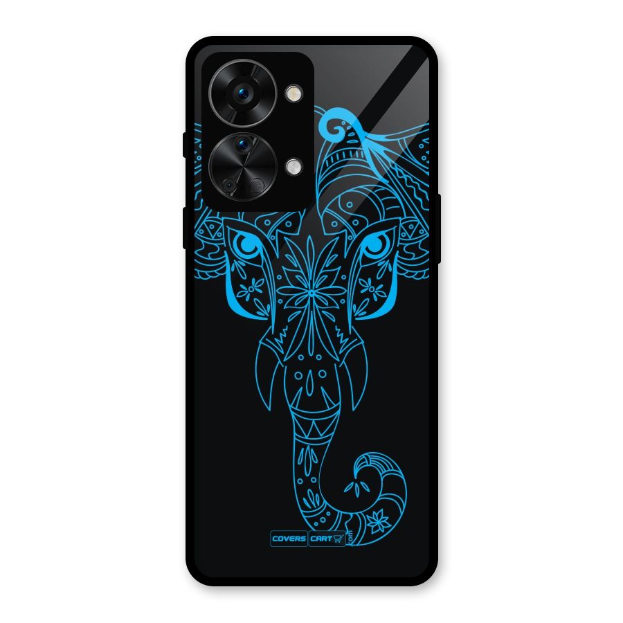 Blue Elephant Ethnic Glass Back Case for OnePlus Nord 2T