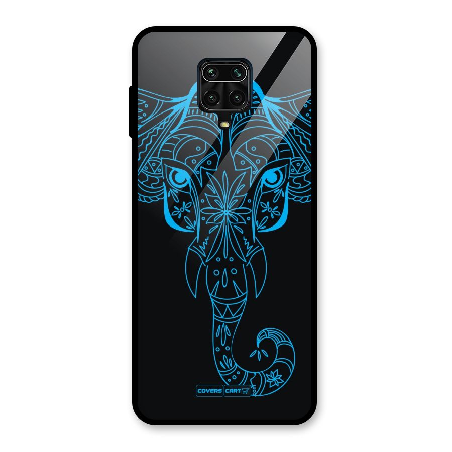 Blue Elephant Ethnic Glass Back Case for Poco M2 Pro