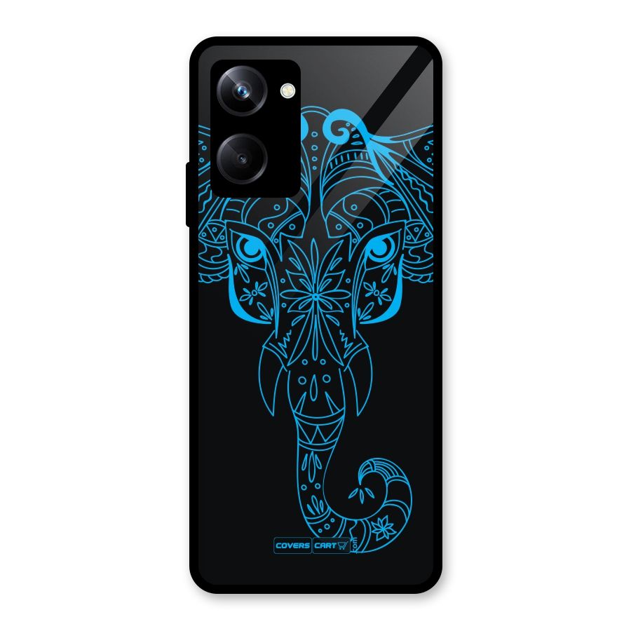 Blue Elephant Ethnic Glass Back Case for Realme 10 Pro