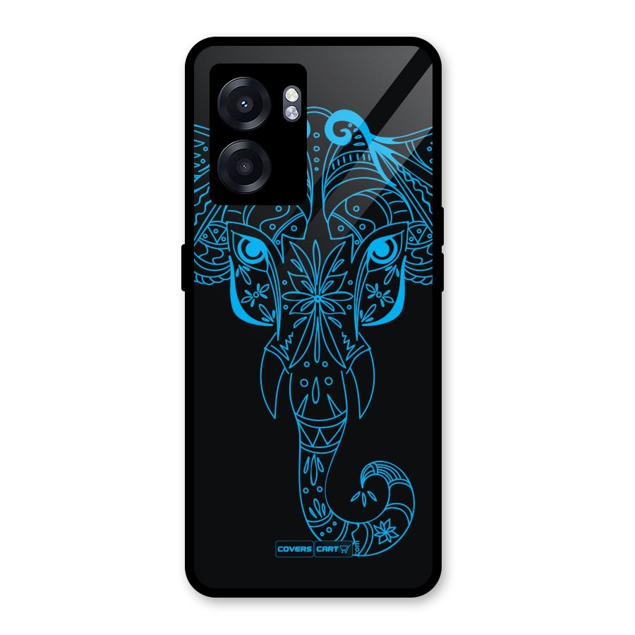 Blue Elephant Ethnic Glass Back Case for Realme Narzo 50 5G