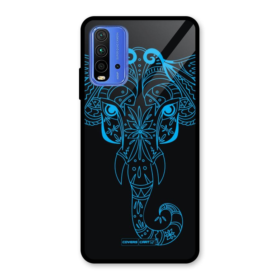 Blue Elephant Ethnic Glass Back Case for Redmi 9 Power